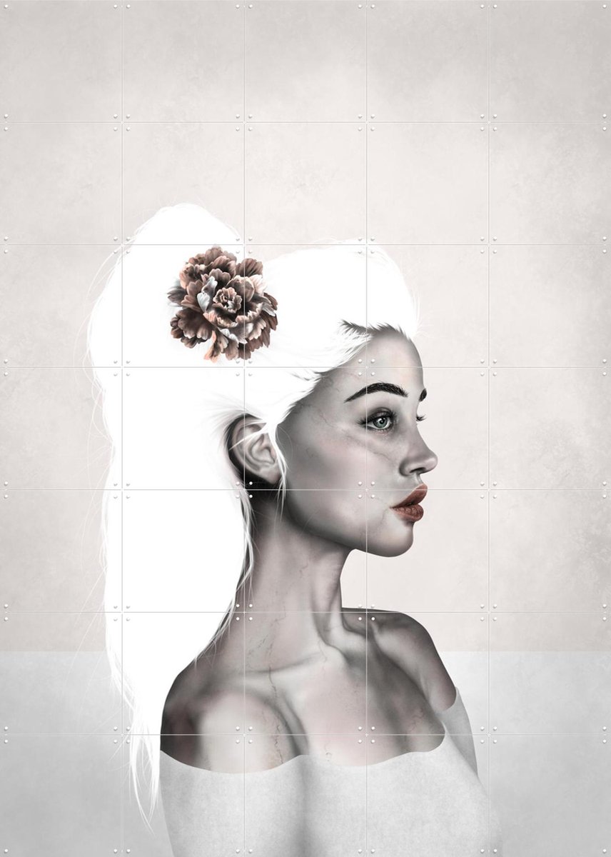 IXXI All White too, Erik Andreas - 100 x 140 cm - Gratis ophangtool - Grote wanddecoratie en posters - Illustraties, Woonkamer, Slaapkamer, Mode