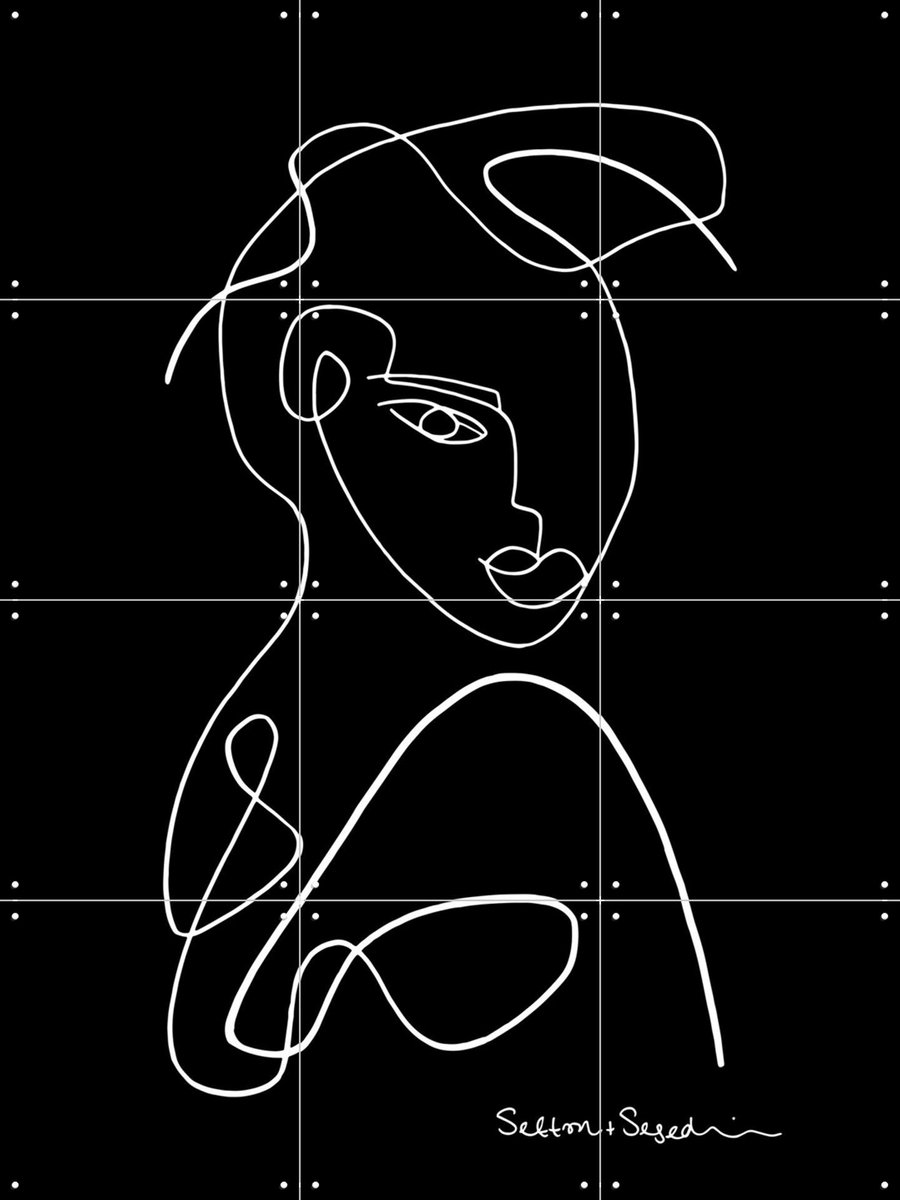 IXXI The Glance black, Sefton & Segedin - 60 x 80 cm - Gratis ophangtool - Grote wanddecoratie en posters - Line art, Minimalisme, Illustraties