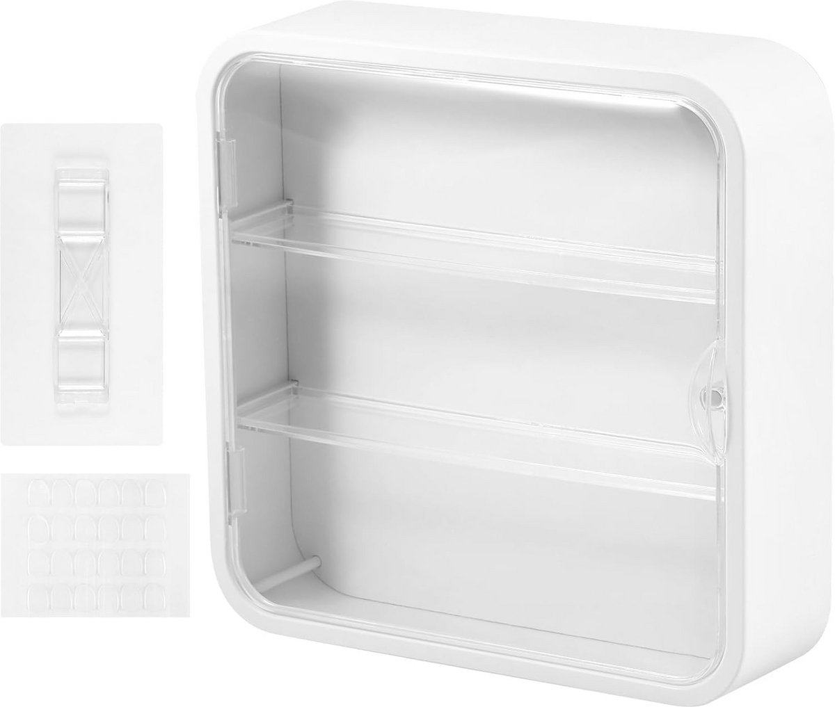 Wandvitrine voor Figuren met Magnetische Deur en 3 Niveaus - Stofvrije Displaykast