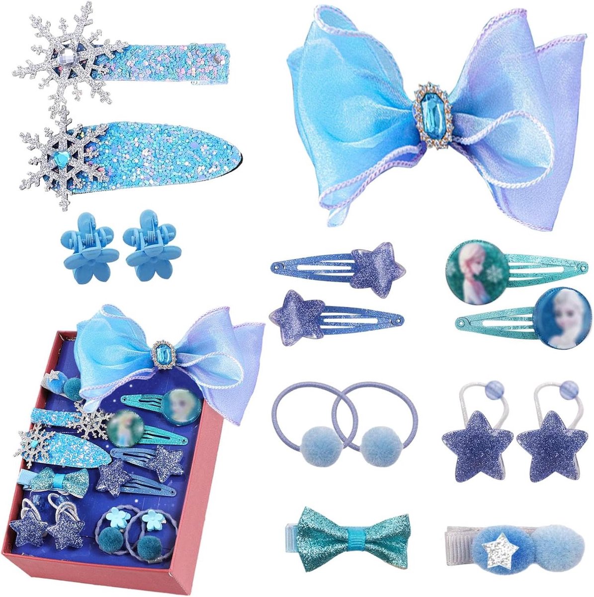 Haarspelden voor meisjes met haarclips en haarstrikken - leuk cadeau in geschenkdoos