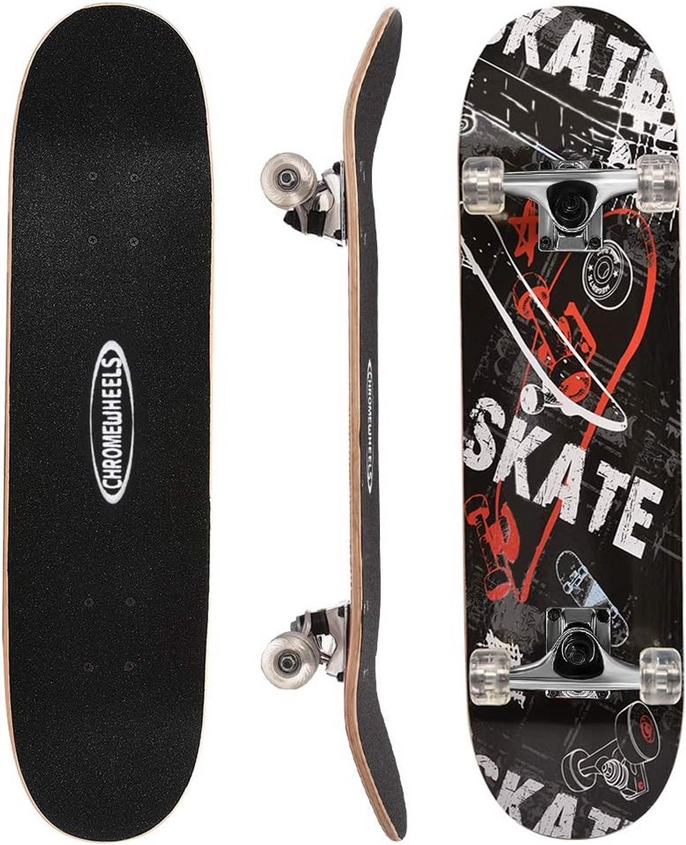 31 Inch Skateboard Dubbele Kick Cruiser Longboard - 8 Lagen Esdoorn Hout voor Beginners en Kinderen