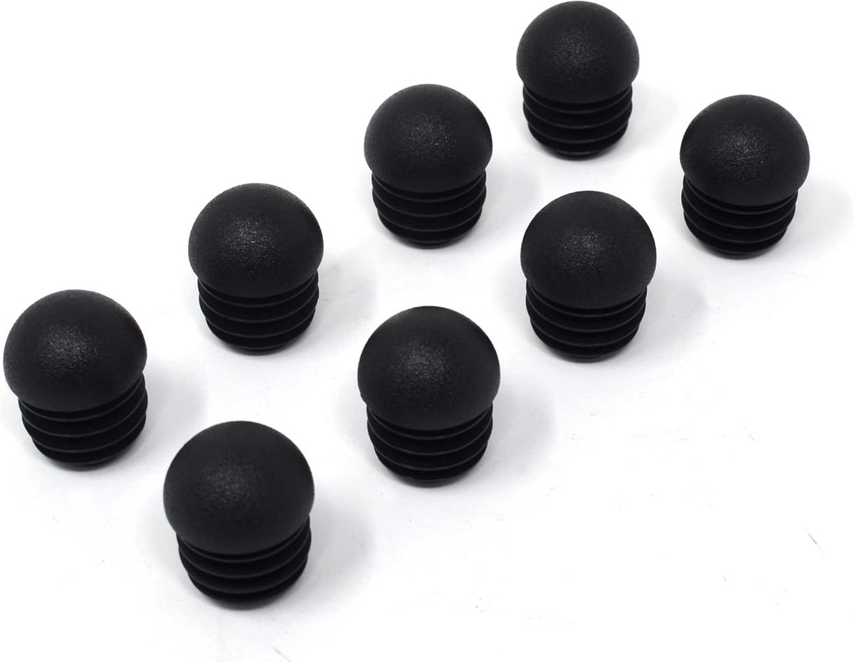 Set van 8 Lamellenstoppen voor Ronde Buizen Ø 21-23 mm Zwart