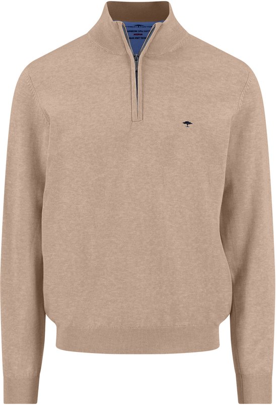 Fynch Hatton - Sweat-shirt demi-zip - Hommes - XXL - Taupe - Katoen - 1613-215