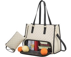 Tote Lunch Bag Combo - Handtas Lunchtas - Zakelijk Gebruik - 2-in-1 Ontwerp - Tot 15.6 inch laptop - Zwart