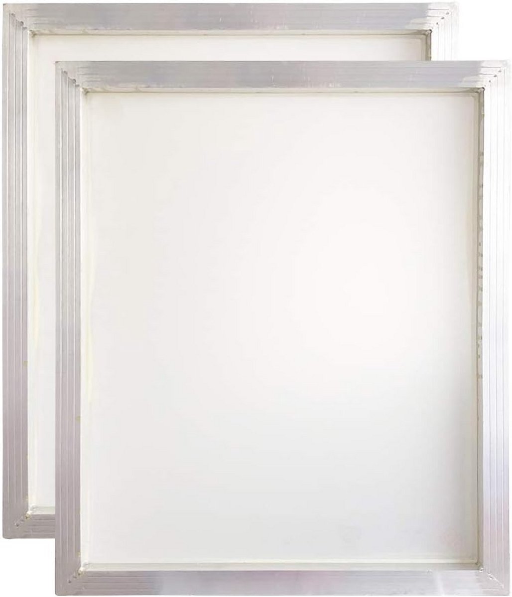 Set van 2 Aluminium Zeefdrukschermen 20x24 Inch - Fijnmazig Wit Gaas voor Textiel en meer