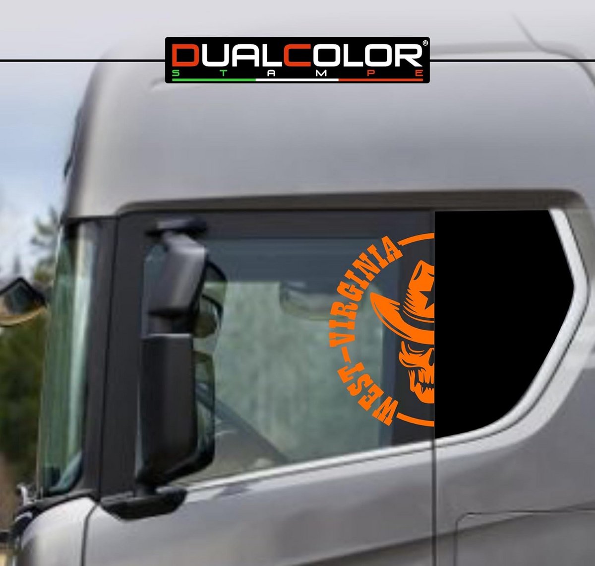 Vrachtwagen Raamsticker West Code Vinyl Oranje voor Scania, Daf, Iveco, Man - Duurzaam en