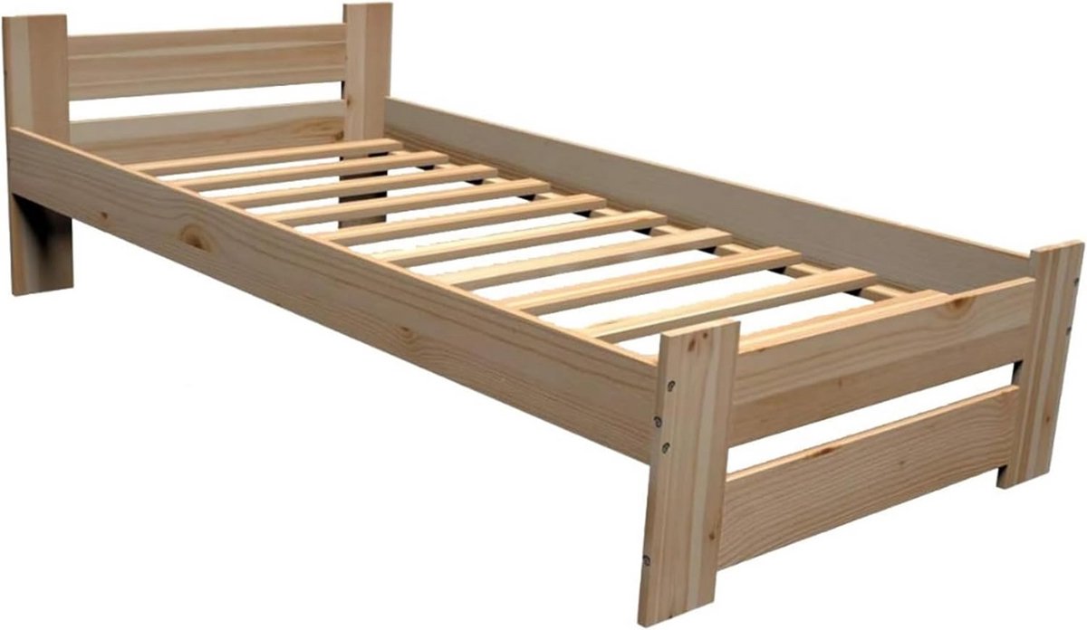 Massief Houten Bedframe met Lattenbodem en Hoofdeinde