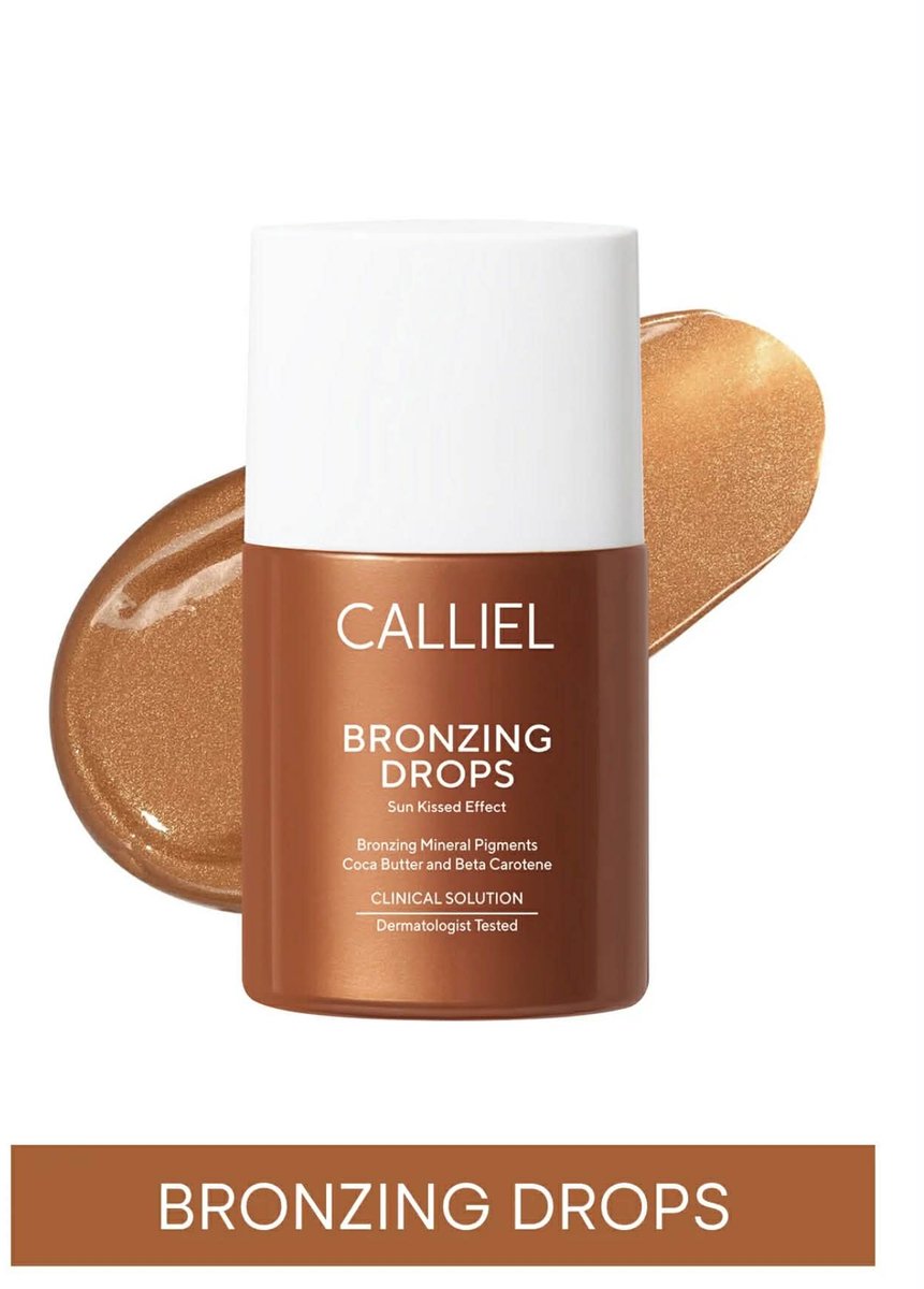 Calliel Bronzing Drops Sun Kissed Effect Mineral Pigments - Zelfbruinende druppels met stralend intens bronseffect - Bruinende minerale pigmenten - Bevat Cocaboter & Betacaroteen + Vitamine E Huid voeden en hydrateren - Dermatologisch getest - 32 ml