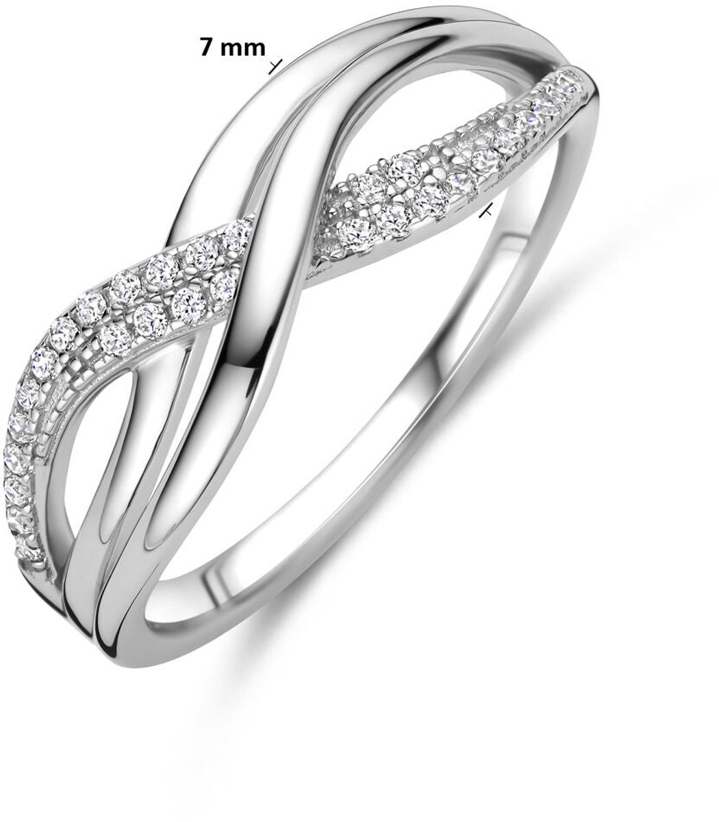 Zilveren Gerhodineerde Ring met Zirkonia 1342202 – 925 Zilver