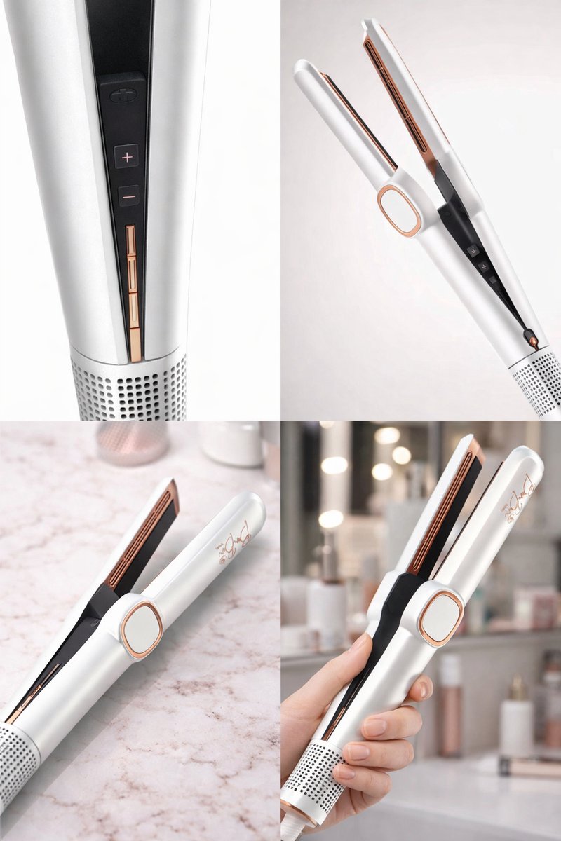 BONBONHAIR LUXE Air Straightener Valentijn Cadeau - Bonstraight - Stijltang Wet-to-Dry - 2 in 1 - Haardroger & Stijltangen - Coldshot - 80℃ t/m 140℃ - - ion technologie - Airstraight - Stijltang met luchtstroom - Luchtstijltang Valentine edition