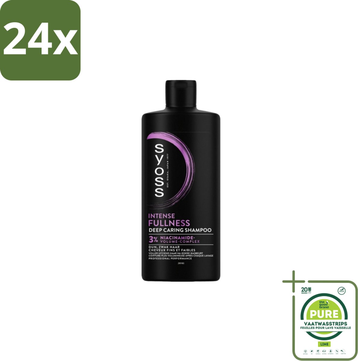 Syoss – Shampoo – Intense Fullness – 440 ml - Voordeelverpakking - 24 stuks - Volume shampoo - Volumeshampoo