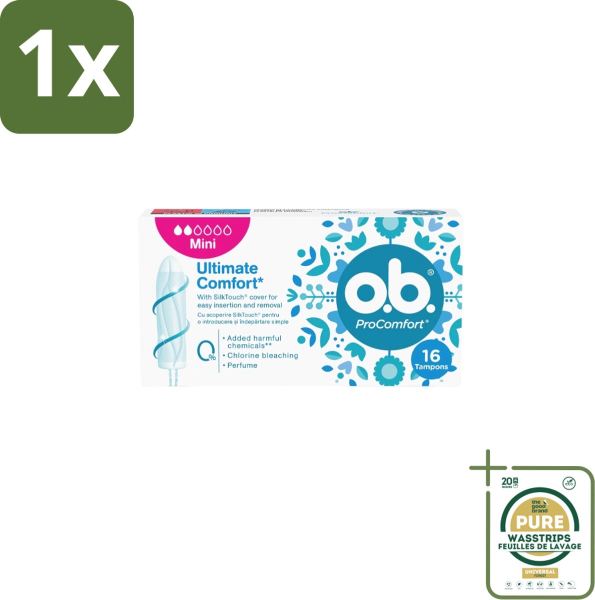 1 x OB – Tampons – ProComfort Mini – Comfort Fit- Tampons - Mini Tampons - Comfort Fit - SilkTouch™ Layer - Menstruatie