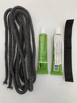 Voordeelset kachelkoord rond 6 mm – incl. 2× lijm + afplaktape – afdichtkoord houtkachel deur – glasvezel hittebestendig