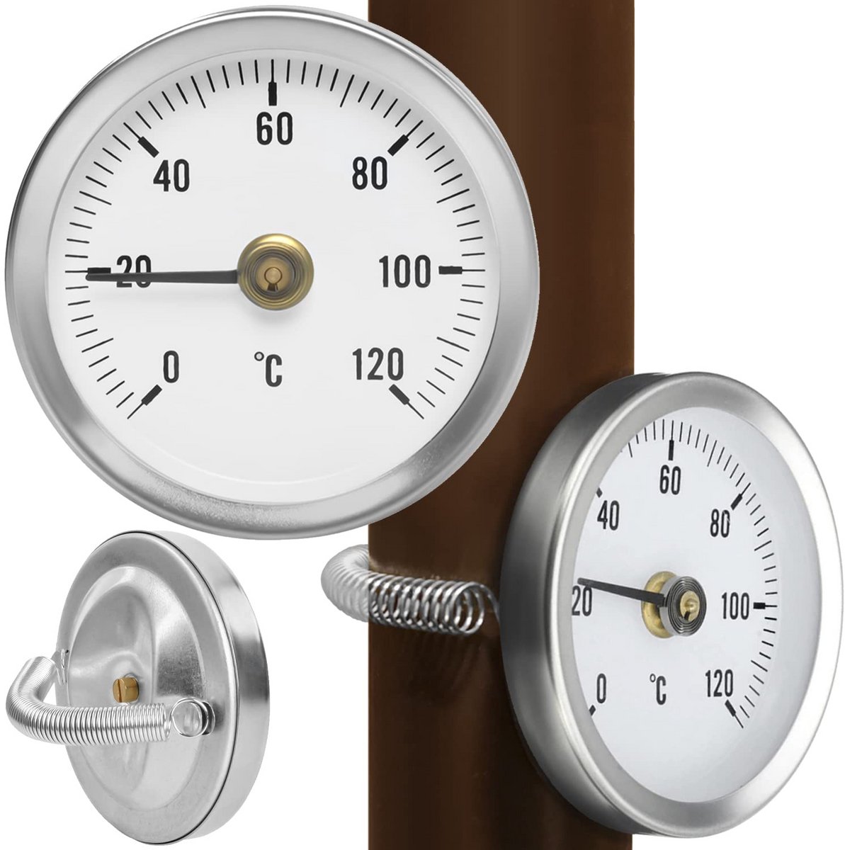 Klembare Bimetalen Thermometer voor Warm Water met Temperatuurweergave