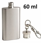 Merkloos Heupfles Veldfles Zilverkleurig RVS 200ml 9x12cm - Drinkflessen