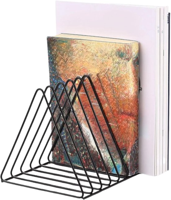 LP Opbergsysteem - Zwart - Elpee Opbergrek - Platenrek van Metaal - Opbergrek LP - Vinyl OpbergSysteem - 50 tot 60 Platen - Bordenstandaard - Boekenstandaard