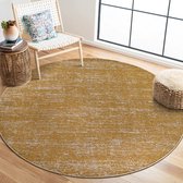 Relax Oslo - Laagpolig Vloerkleed - Rond - Modern Tapijt - Geel Goud- 200 CM Ø