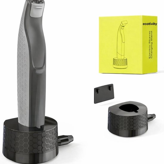 Ecotivity Oplaadstandaard Geschikt voor Philips OneBlade - Oplader - Staande & Zelfklevende Wandhouder met Plakstrip - Oplaadhouder - OplaadStation - Quick Charging - Mesjes - vervangmesjes - Inclusief Oplaad Kabel 1M