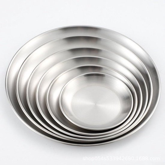 10 Stuks Roestvrijstalen Ronde Borden – Diameter 23 Cm, Mat Zilver, Onbreekbaar, Ideaal Voor Camping, Barbecue, Picknick En Dagelijks Gebruik
