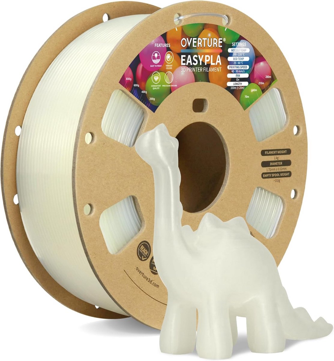 PLA 3D Printer Filament 1.75mm 1kg Neutraal - Hoge Nauwkeurigheid