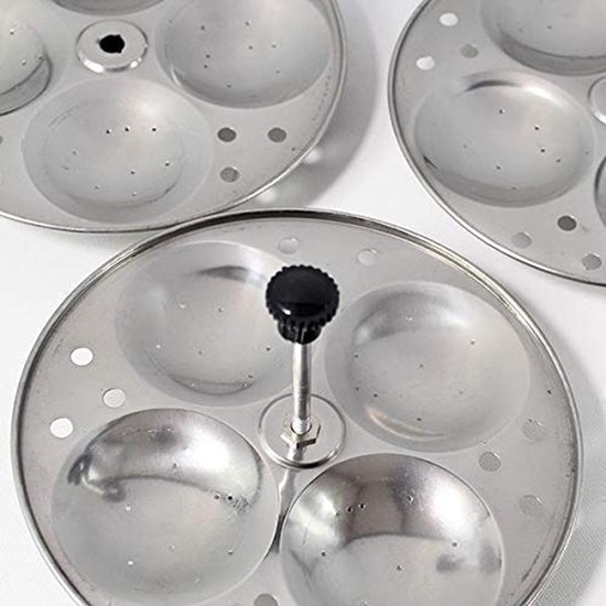 Vinod Idli Stand van Roestvrij Staal 4 Niveaus - Voor 16 Idli’s | Idly Maker Geschikt voor Instant Pot & Stoomkoker | Traditioneel Indiaas Ontwerp met Kajal Sticker — afbeelding 2