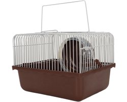 Draagbare Dierenkooi met Loopwiel en Waterfles - Ideaal voor Hamsters, Ratten, Cavia's, Egel, Konijnen - Ademend Design met Voerbak - Gouden Beren Habitat