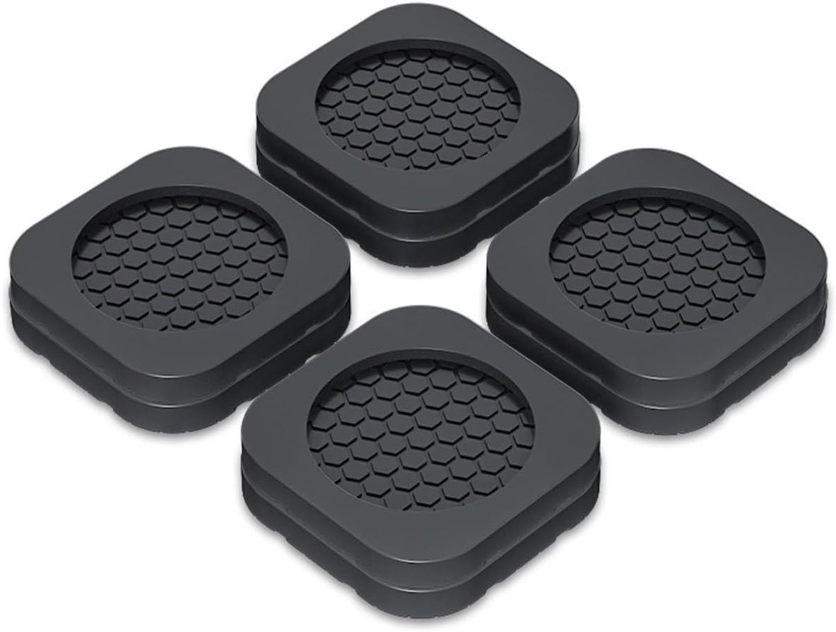 4 stuks - Wasmachine trillingsdemper-Trillingsmat- Antislipmat-Antislip rubber-Voetjes Droge-Anti Vibratie-Zwart