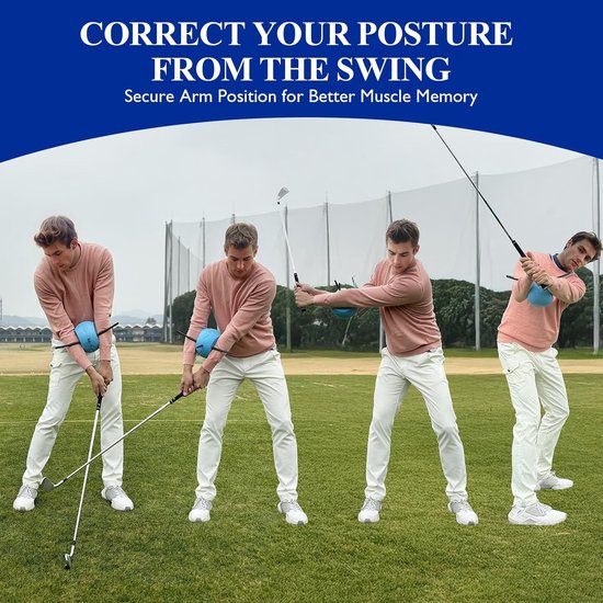 Connector golftrainingshulpmiddel, trainer voor het corrigeren van de golfhouding, golftrainingsapparatuur voor het oefenen van de balbeweging tussen de armen, glijdend golfswingtrainingshulpmiddel van Merkloos — afbeelding 3
