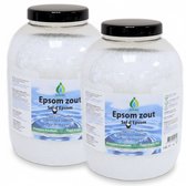 Epsom zout – Set 2x 5 KG pot – Badzout - Magnesiumsulfaat 49% FCC Food Grade Kwaliteit van SoLMAG - 1-3 mm korrelgrootte - Bitterzout - Magnesium Sulfate - Epsomzout - Epsom Salt - Sal de Epsom – Epsom zoutbad – Voetenbad – In luxe PET pot (BPA vrij)