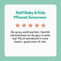 Review van Naïf Baby & Kids minerale zonnebrandspray met 5 sterren.