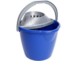 Emmer met afdruiprek - Dweil emmer - Vloeren reinigen - Functioneel en duurzaam - 13 liter - Blauw