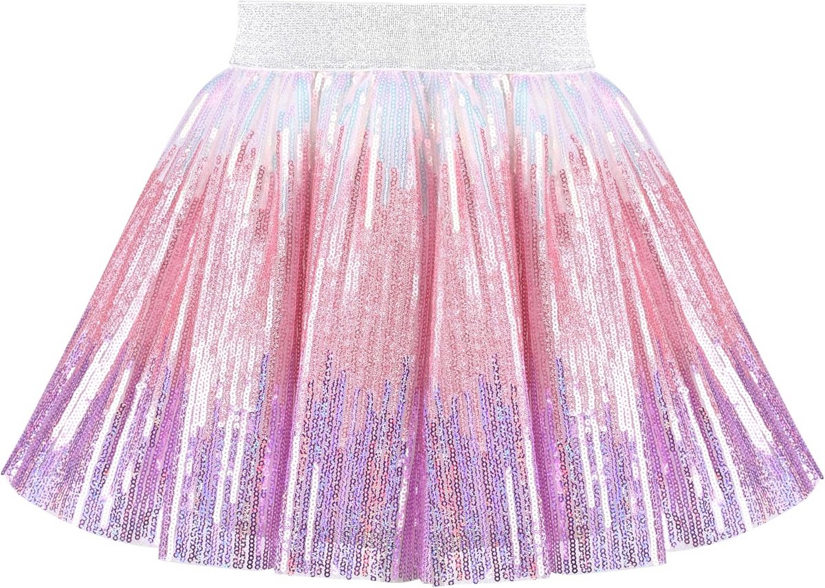 Glinsterende Meisjes Rok Pailletten - Paars Zeemeermin Stijl Tutu voor Dans en Feest (2-10 jaar)