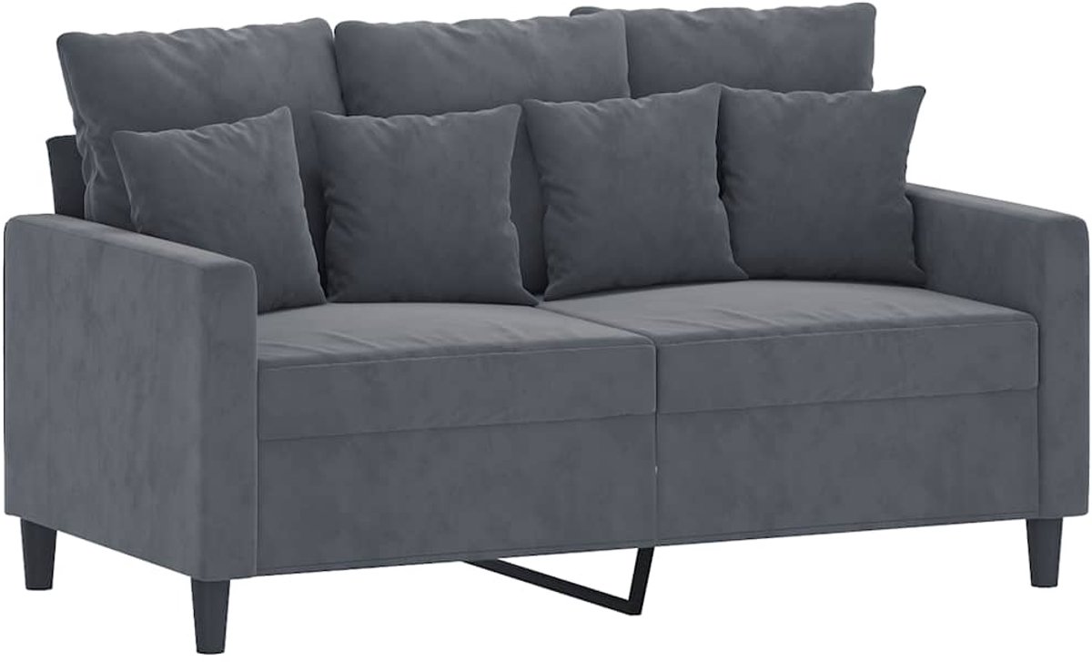 vidaXL Tweezitsbank - 120 - cm - fluweel - donkergrijs