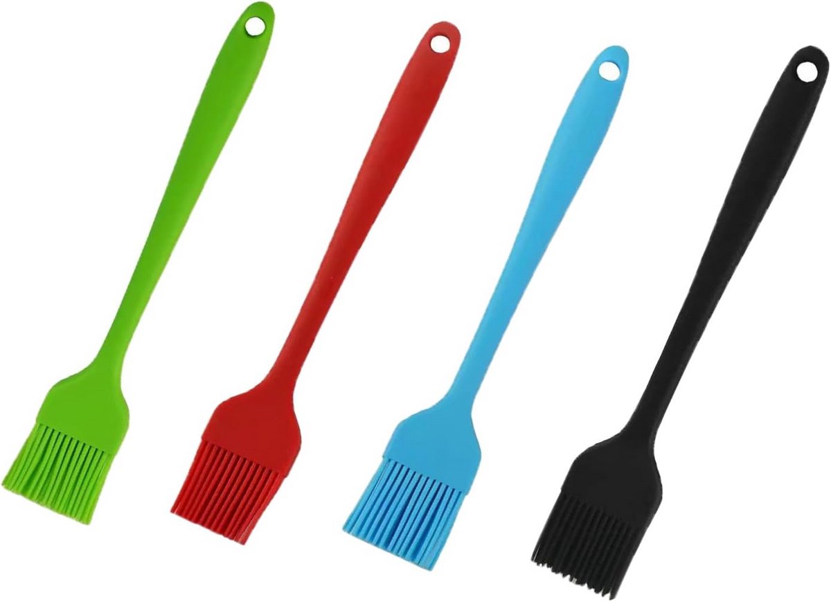 Set van 4 Silicone Keukenkwasten voor Bakken en BBQ