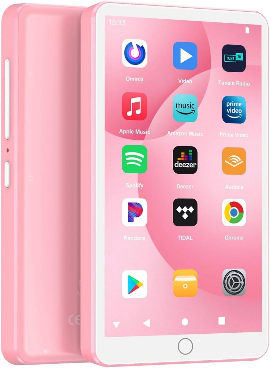 Draagbare MP3 Speler 144 GB met WiFi en Bluetooth - Roze Muziekspeler