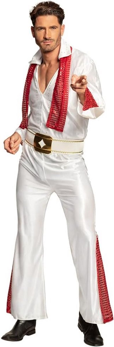 Rock 'n Roll Ster Kostuum Heren - Jumpsuit Zanger Themafeest Carnavalsoutfit