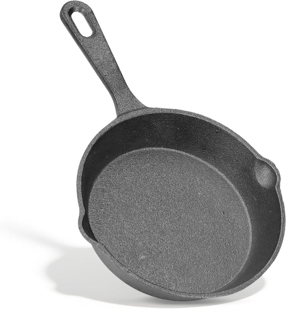 14 cm gietijzeren campingpan voor binnen en buiten koken - voorgekruid - compact en handig