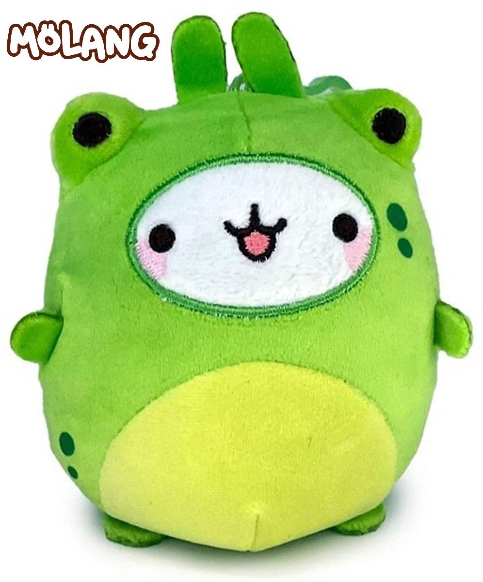 Molang Kikker knuffel 12 cm - Clip On Pluche sleutelhanger - Merchandise - plushy - Kawaii - Voor rugtas