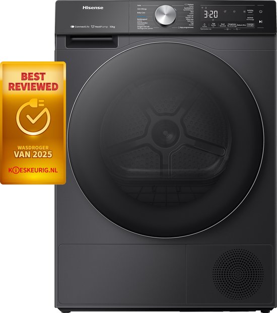 Hisense 5S Serie DH5S102BB - Warmtepomp droogkast - 10kg - ConnectLife - Basket Dry