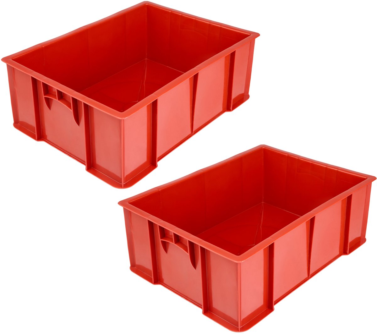 Garronda Vleeskrat 49x36x17 cm – Voedselveilig – 2 stuks – Rood – GD-CRI-CratePlina