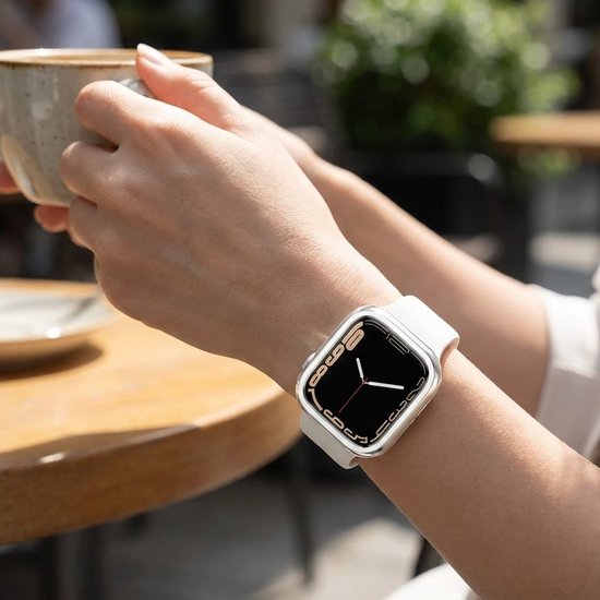 Zwart zilverkleurig en goudkleurig smartwatch beschermhoes set geschikt voor Apple Watch 44 mm serie SE / 4 / 5 / 6 driedelige harde PC case hol ontwerp decoratieve watch case