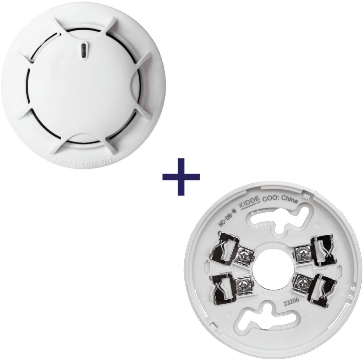 Aritech - Kidde NC-DPO-W + NC-DB-W - Optische Rookmelder met Wisselcontact voor Alarmsystemen - Montagevoet