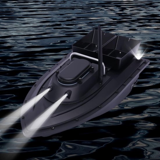 Florixa® Voerboot Karper - Voerboot Met 1,5 Kg Laadvermogen - Verlichting Voor Nachtvissen - Zwart - 50cm x 25cm x 17cm van Merkloos — afbeelding 3