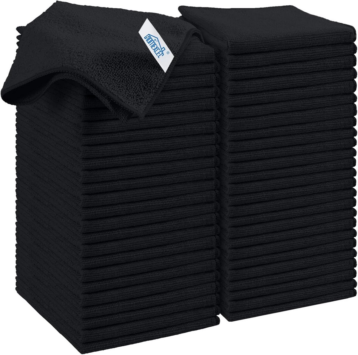 Set van 50 Zwarte Microvezeldoeken - Krasvrij en Zeer Absorberend Schoonmaakdoek