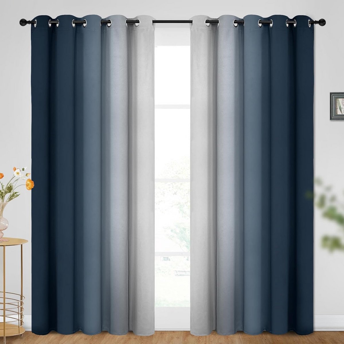 Verduisterende Gordijnen Zwart Wit Gradient Voor Slaapkamer en Woonkamer
