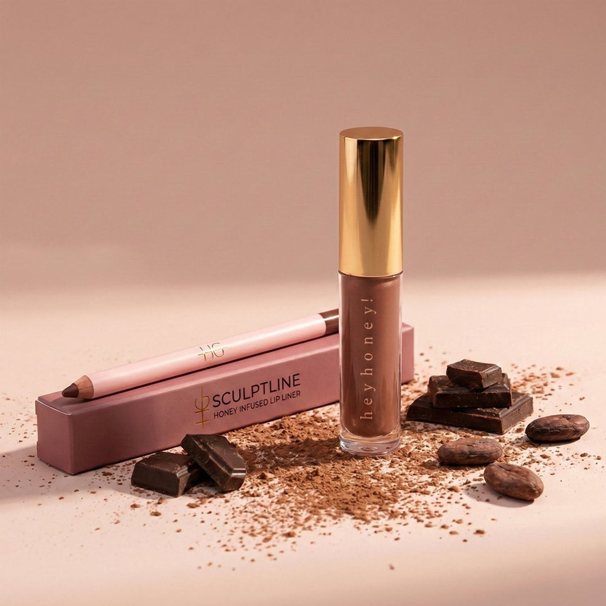 HG Aesthetics Sculptline Cocoa Cairo Lip Bundel – Lipliner en Hydraterende Lipolie – Voor Volle, Glanzende en Perfect Gedefinieerde Lippen