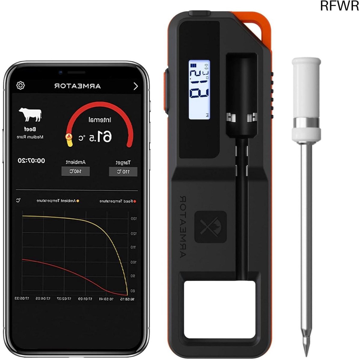 Vleesthermometer Draadloos - kerntemperatuurmeter Bluetooth - BBQ Accessoires - Grill