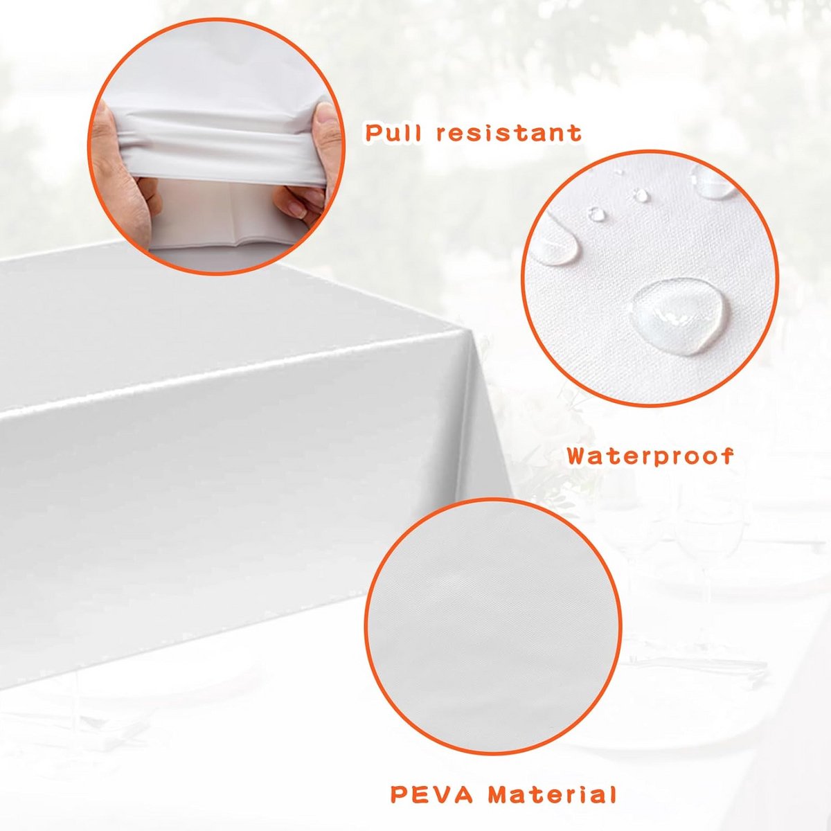 Set van 4 Witte Rechthoekige Wegwerptafelkleden - Ideaal voor Feest en Picknick