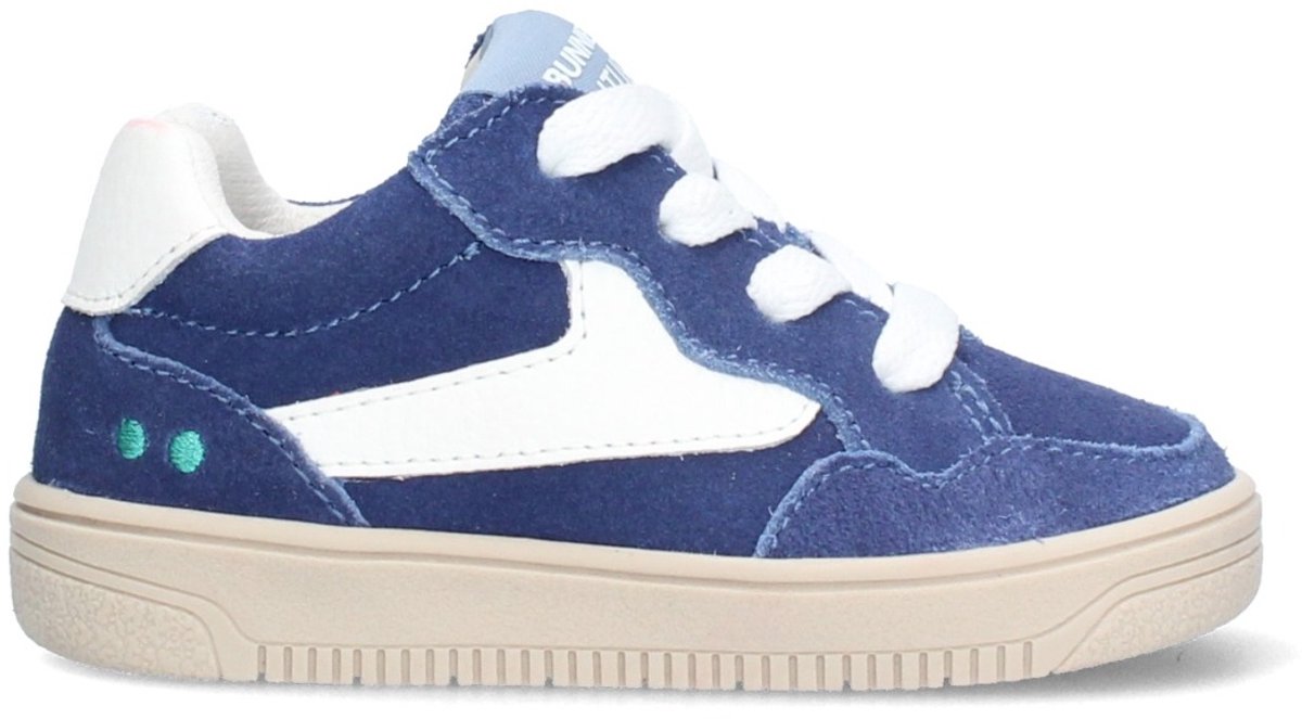 BunniesJR 226206-420 Jongens Lage Sneakers - Blauw - Leer - Veters