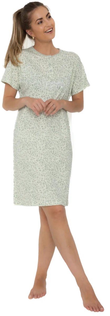 Cocodream Quality Cocodream dames nachthemd korte mouw - 100% katoen - Summer holidays - mint Mint, summer holidays